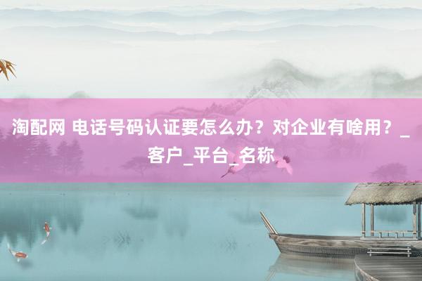 淘配网 电话号码认证要怎么办？对企业有啥用？_客户_平台_名称