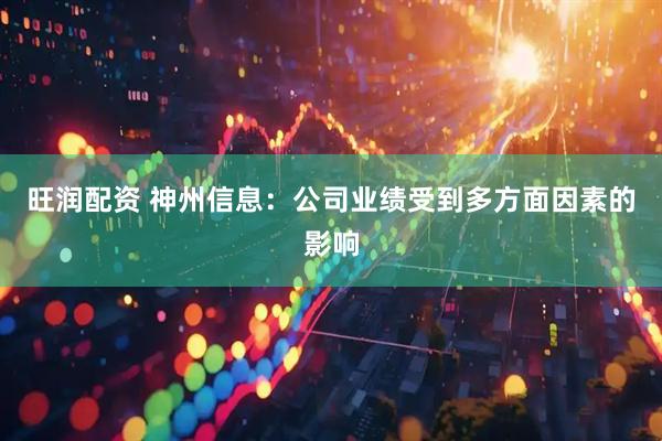旺润配资 神州信息：公司业绩受到多方面因素的影响